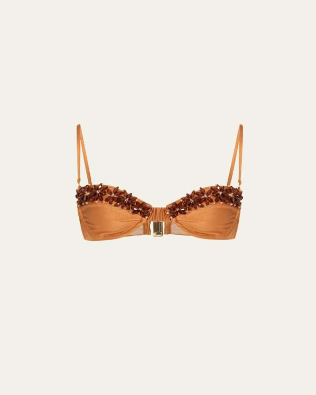 Jersey Sands Beaded Bikini Top